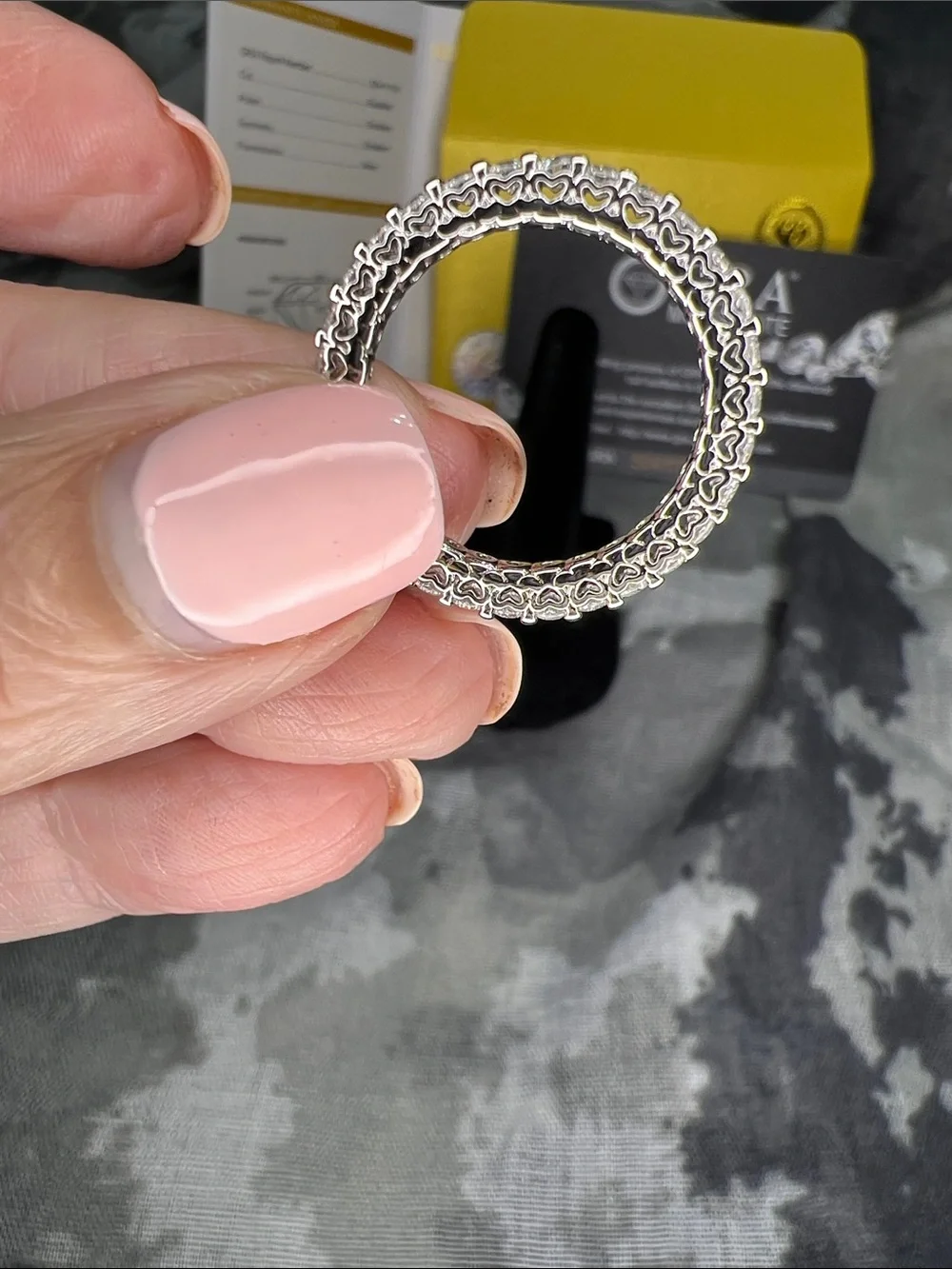 Sterling Silver 925 Moissanite Round Cut Eternity Band in White